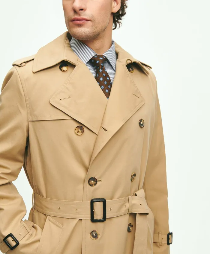 Coats andamp Jackets Men Brooks Brothers Supima Cotton Thermore Fill Trench Coat Khaki