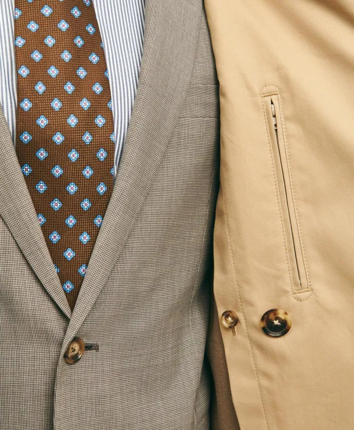 Coats andamp Jackets Men Brooks Brothers Supima Cotton Thermore Fill Trench Coat Khaki