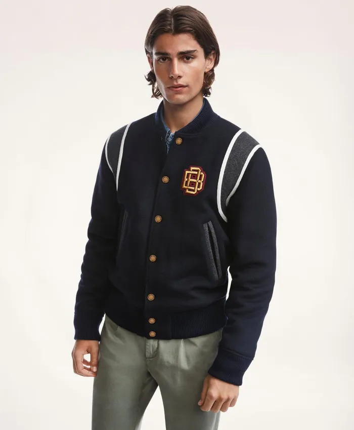 Coats andamp Jackets Men Brooks Brothers Varsity Jacket Navy