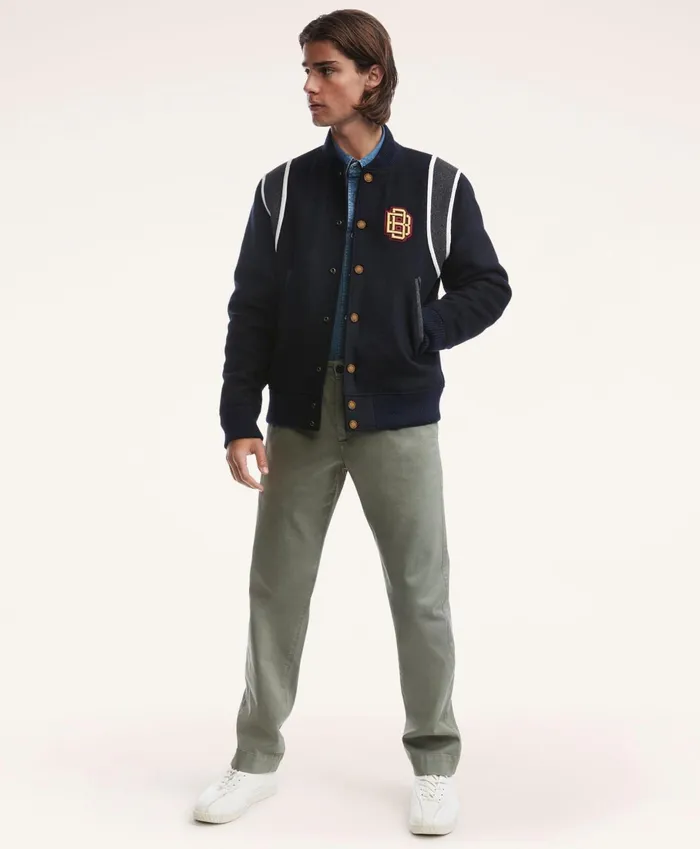 Coats andamp Jackets Men Brooks Brothers Varsity Jacket Navy