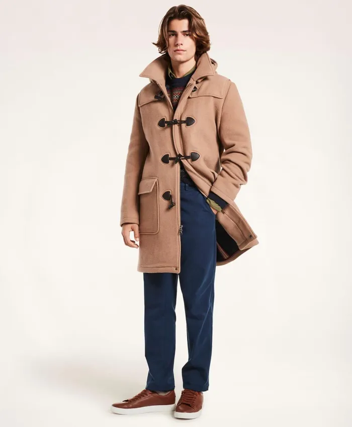 Coats andamp Jackets Men Brooks Brothers Wool Duffle Coat Beige