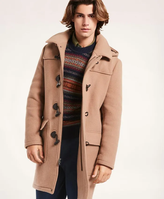 Coats andamp Jackets Men Brooks Brothers Wool Duffle Coat Beige