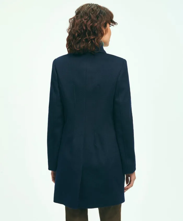 Coats andamp Jackets Women Brooks Brothers Brushed Wool DoubleBreasted Coat Navy