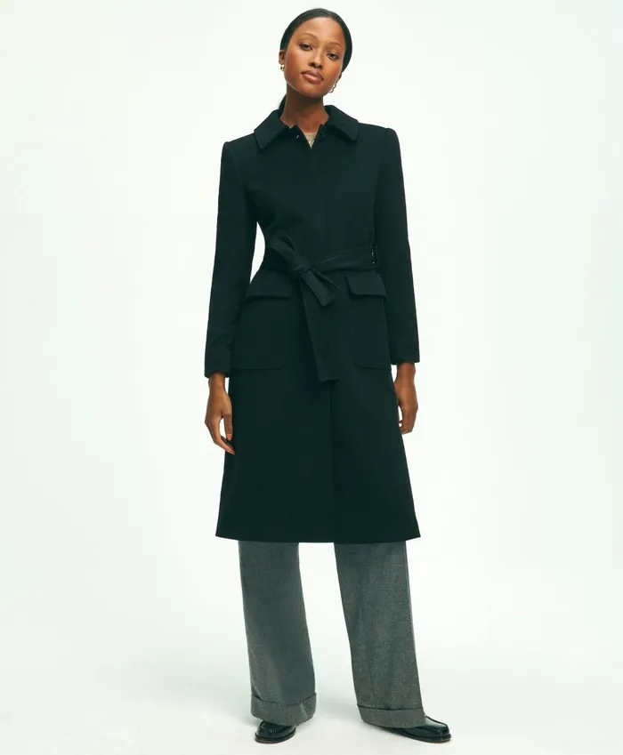Coats andamp Jackets Women Brooks Brothers Brushed Wool Twill Wrap Coat Black Coats andamp Jackets Women Brooks Brothers Brushed Wool Twill Wrap Coat Black