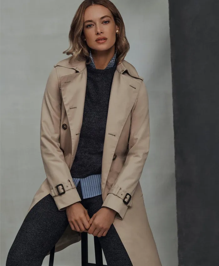Coats andamp Jackets Women Brooks Brothers Cotton Trench Coat Khaki