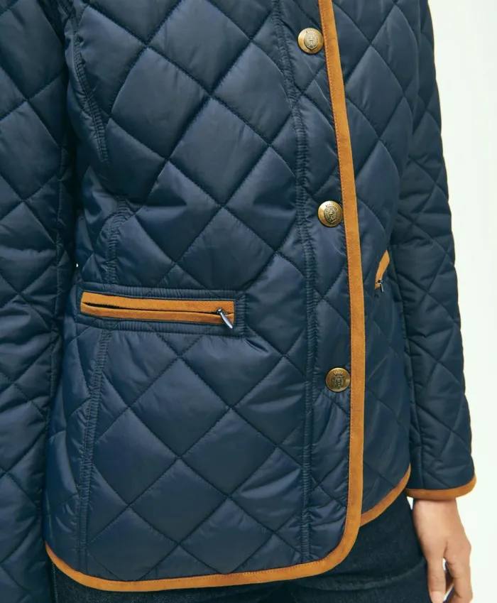 Coats andamp Jackets Women Brooks Brothers WaterRepellant Quilted Jacket Navy