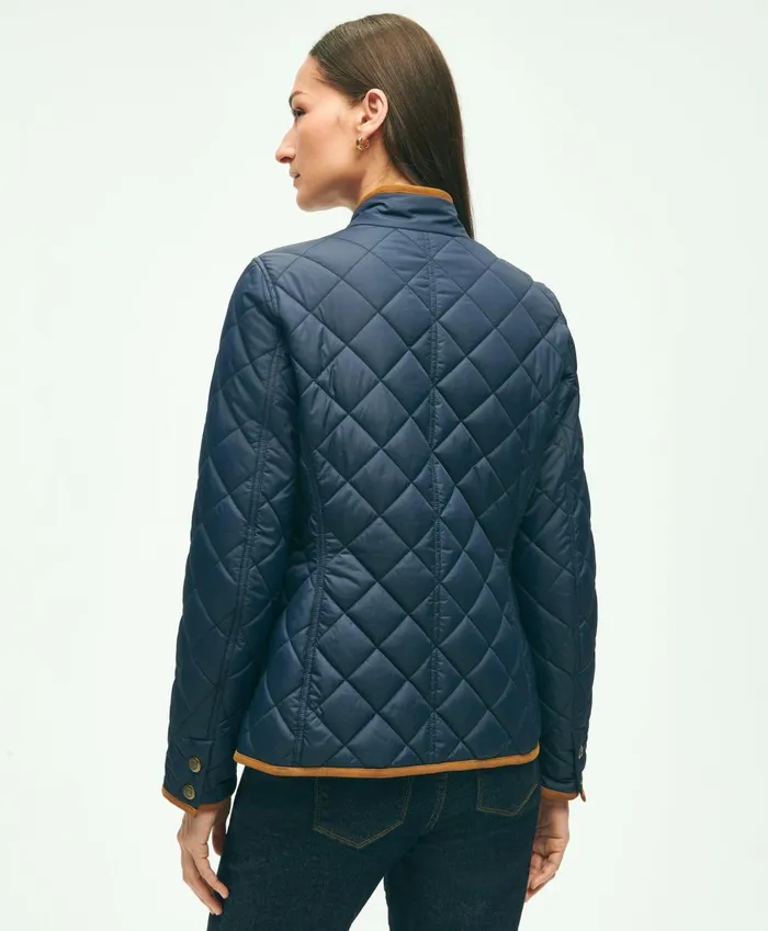 Coats andamp Jackets Women Brooks Brothers WaterRepellant Quilted Jacket Navy