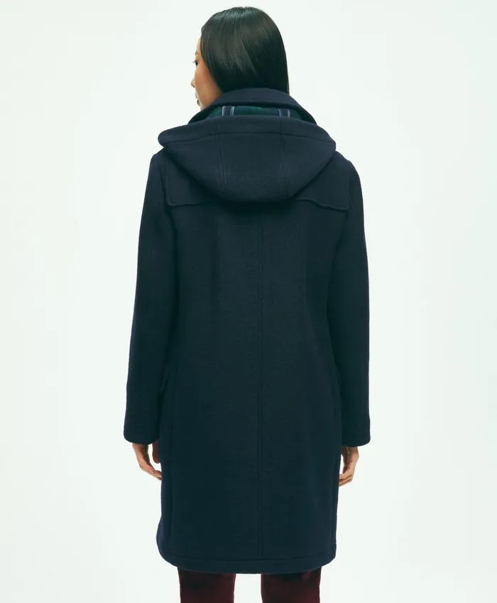 Coats andamp Jackets Women Brooks Brothers Wool Twill Hooded Toggle Coat Navy