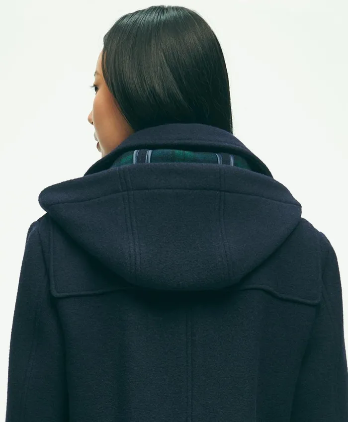 Coats andamp Jackets Women Brooks Brothers Wool Twill Hooded Toggle Coat Navy