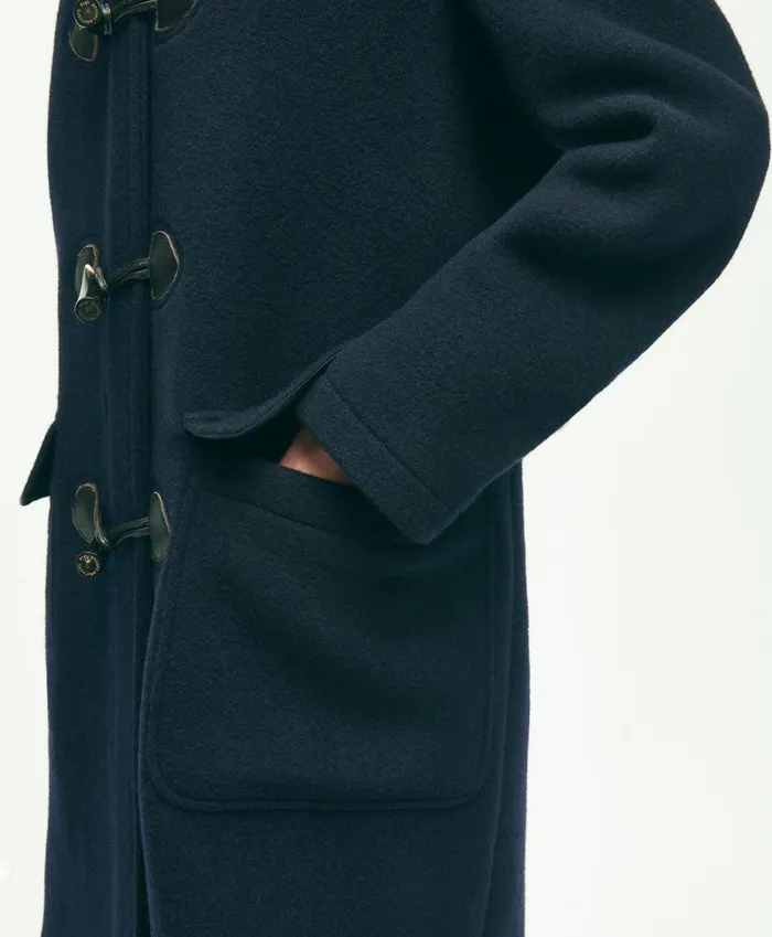 Coats andamp Jackets Women Brooks Brothers Wool Twill Hooded Toggle Coat Navy