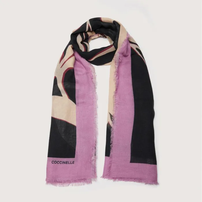 Coccinelle Scarves And Foulards Maxi Flower Multicnoir 8211 Women