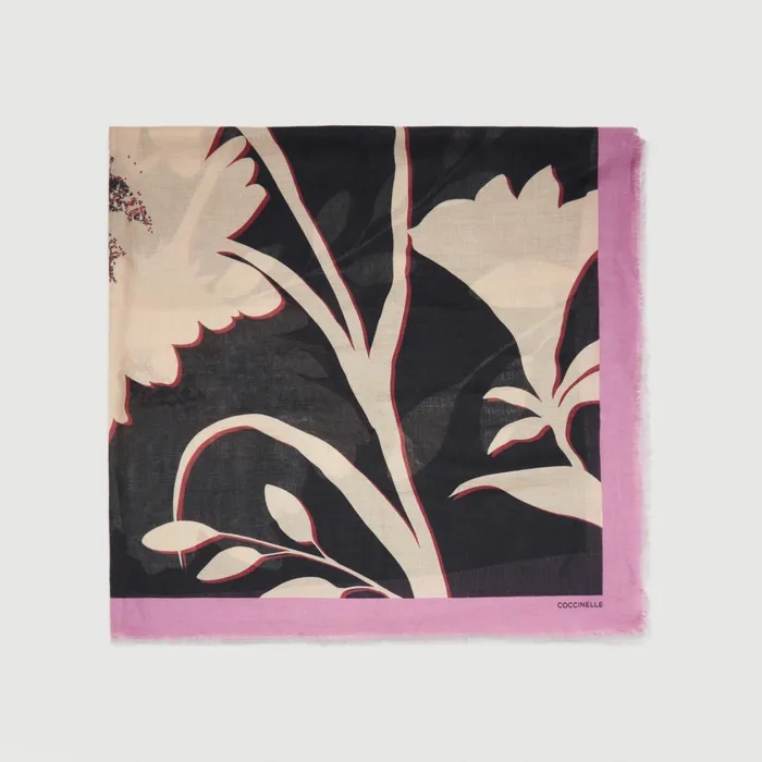 Coccinelle Scarves And Foulards Maxi Flower Multicnoir 8211 Women