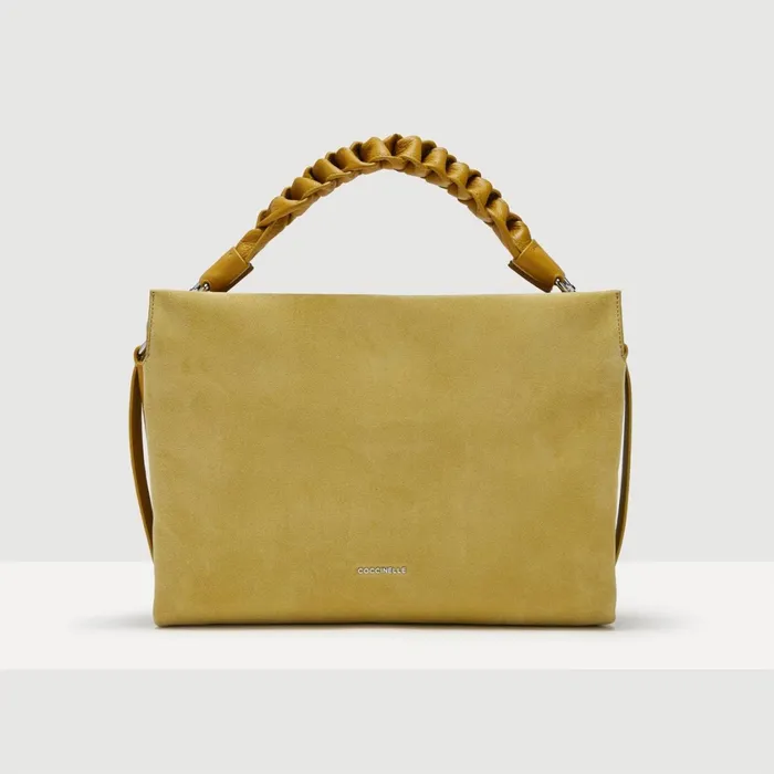 Coccinelle Shoulder Bags Boheme Suede Bimaterial Medium Citronella 8211 Women