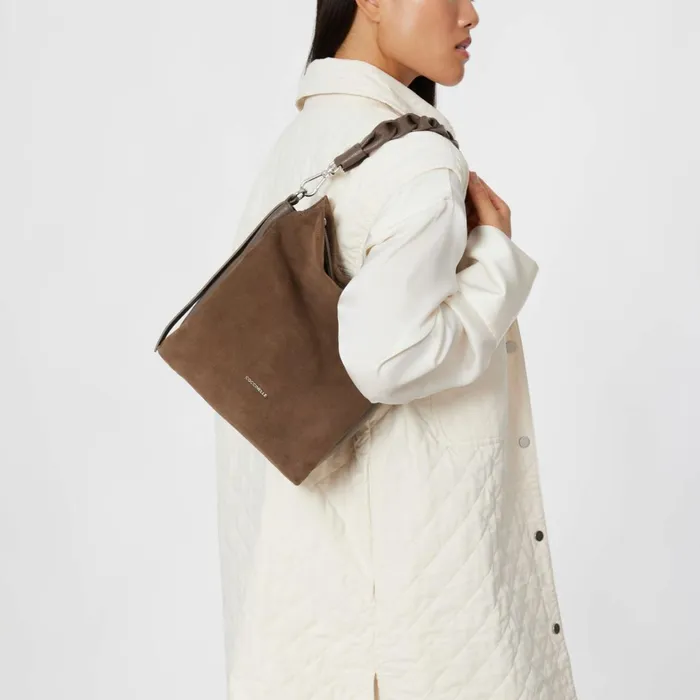 Coccinelle Shoulder Bags Boheme Suede Bimaterial Medium Coffeecoffee 8211 Women