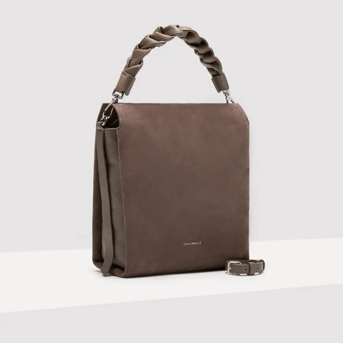Coccinelle Shoulder Bags Boheme Suede Bimaterial Medium Coffeecoffee 8211 Women