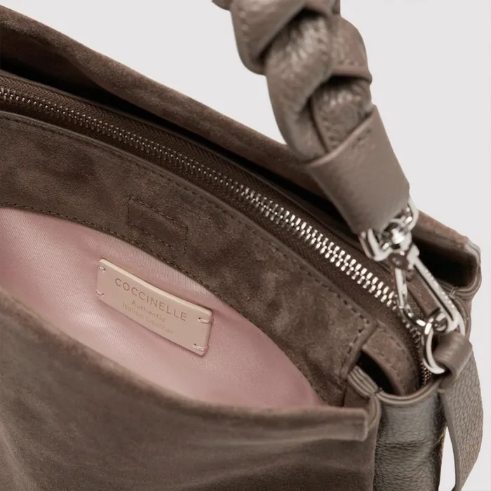 Coccinelle Shoulder Bags Boheme Suede Bimaterial Medium Coffeecoffee 8211 Women