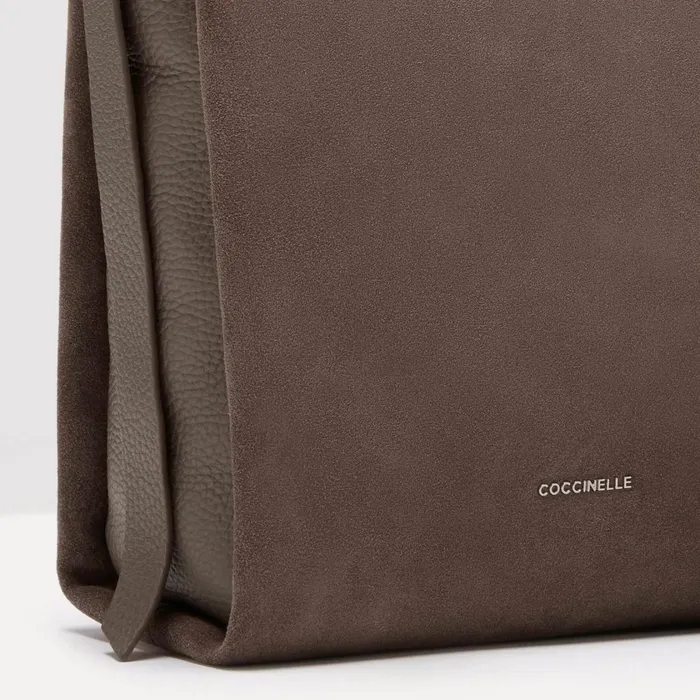 Coccinelle Shoulder Bags Boheme Suede Bimaterial Medium Coffeecoffee 8211 Women