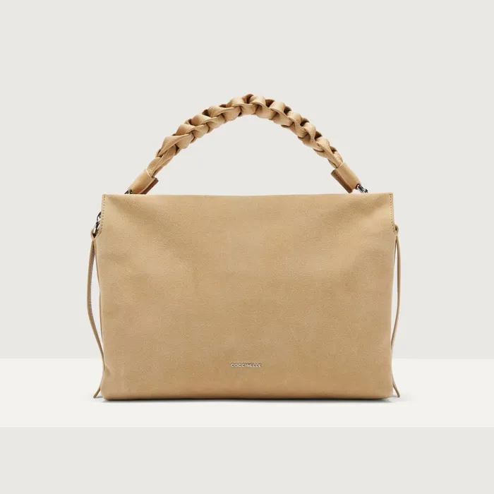 Coccinelle Shoulder Bags Boheme Suede Bimaterial Medium Fresh Beige 8211 Women Coccinelle Shoulder Bags Boheme Suede Bimaterial Medium Fresh Beige 8211 Women