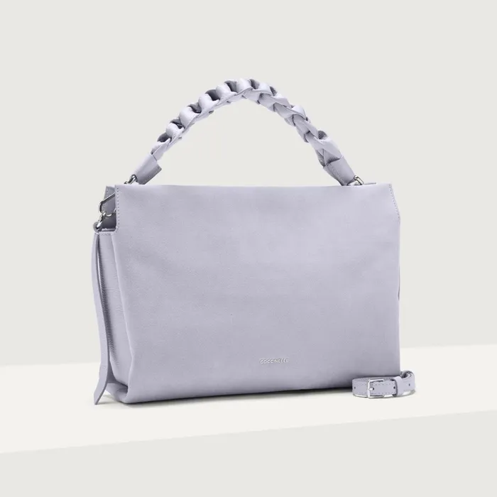 Coccinelle Shoulder Bags Boheme Suede Bimaterial Medium Mist Blue 8211 Women