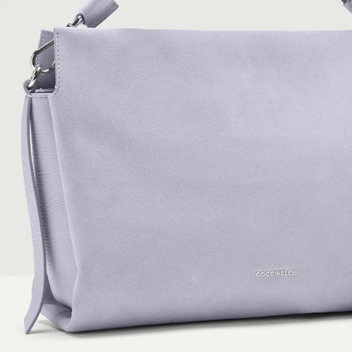Coccinelle Shoulder Bags Boheme Suede Bimaterial Medium Mist Blue 8211 Women