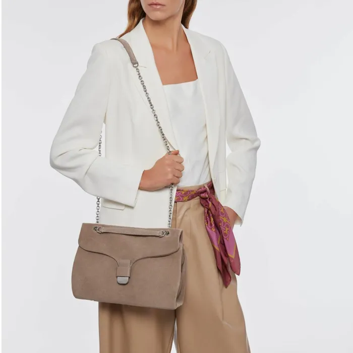 Coccinelle Shoulder Bags Neofirenze Suede Large Warm Taupe 8211 Women