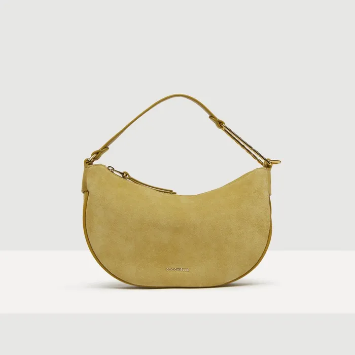 Coccinelle Shoulder Bags Priscilla Suede Droplet Small Citronella 8211 Women