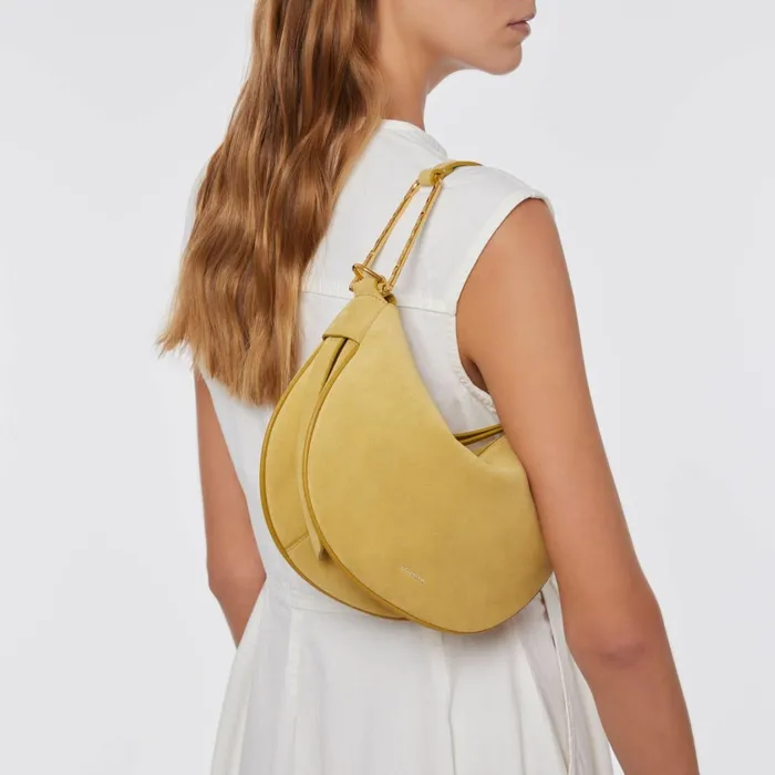 Coccinelle Shoulder Bags Priscilla Suede Droplet Small Citronella 8211 Women