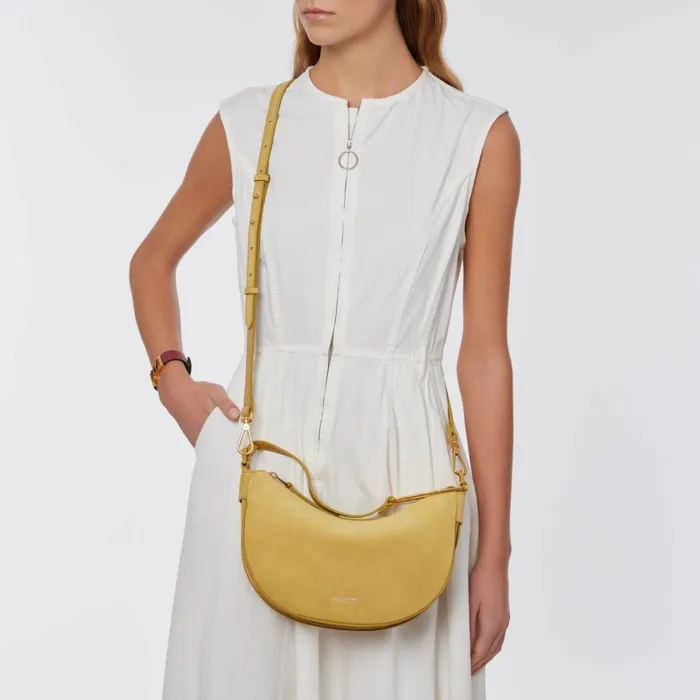 Coccinelle Shoulder Bags Priscilla Suede Droplet Small Citronella 8211 Women