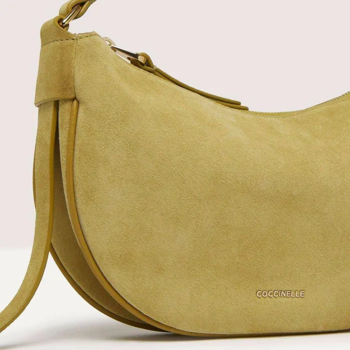 Coccinelle Shoulder Bags Priscilla Suede Droplet Small Citronella 8211 Women