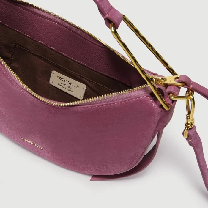 Coccinelle Shoulder Bags Priscilla Suede Droplet Small Pulp Pink 8211 Women