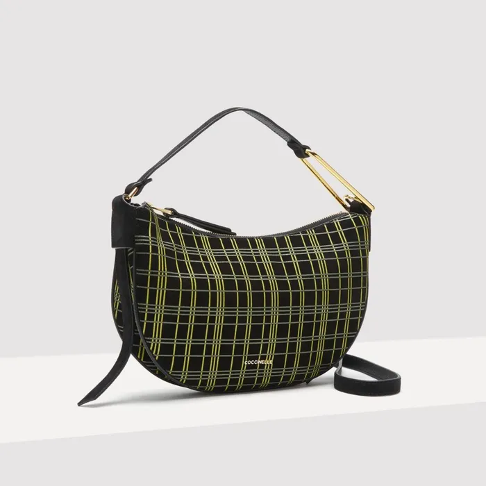 Coccinelle Shoulder Bags Priscilla Suede Tartan Print Small Multi Noirnoir 8211 Women