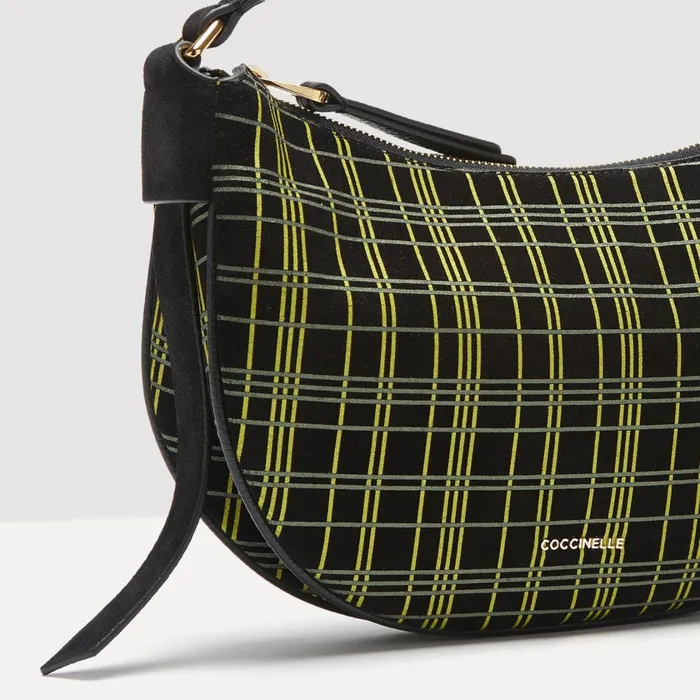 Coccinelle Shoulder Bags Priscilla Suede Tartan Print Small Multi Noirnoir 8211 Women