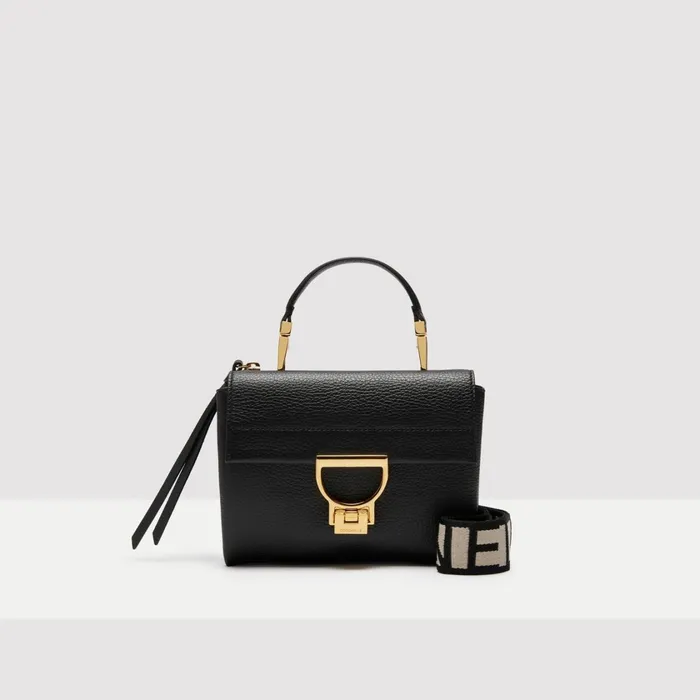 Coccinelle Top Handle Bag Arlettis Signature Small Noir 8211 Women