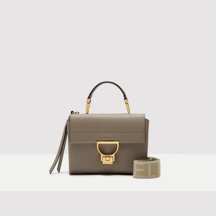 Coccinelle Top Handle Bag Arlettis Signature Small Warm Taupe 8211 Women