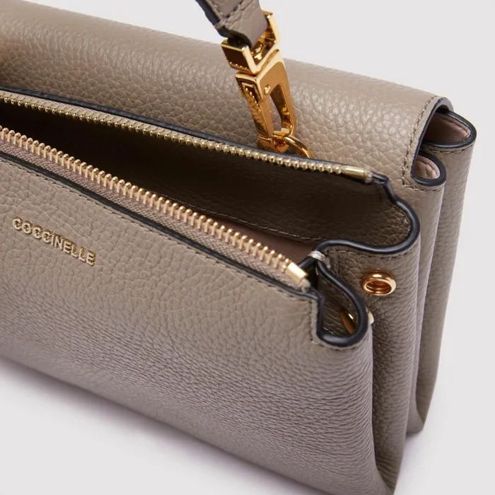 Coccinelle Top Handle Bag Arlettis Signature Small Warm Taupe 8211 Women