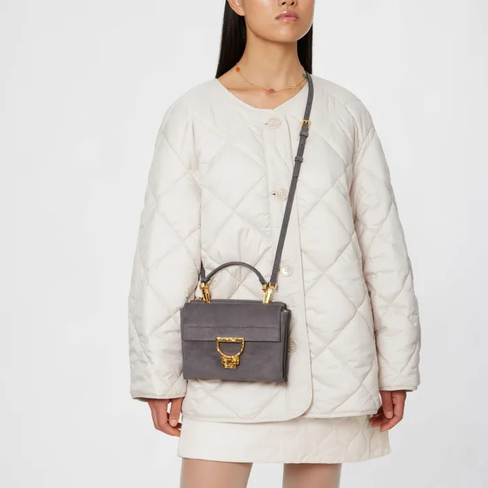 Coccinelle Top Handle Bag Arlettis Suede Droplet Small 8211 Women