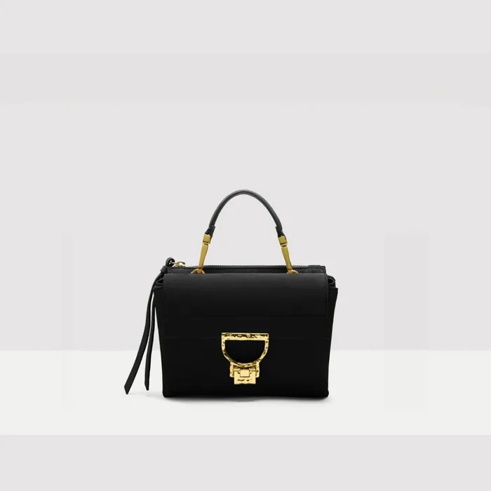 Coccinelle Top Handle Bag Arlettis Suede Droplet Small Noir 8211 Women