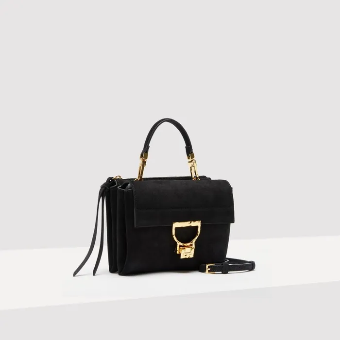 Coccinelle Top Handle Bag Arlettis Suede Droplet Small Noir 8211 Women