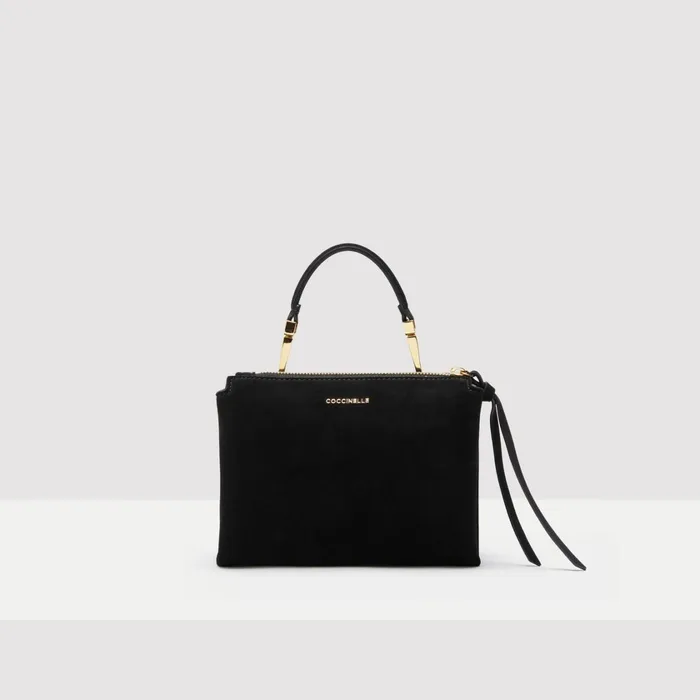 Coccinelle Top Handle Bag Arlettis Suede Droplet Small Noir 8211 Women