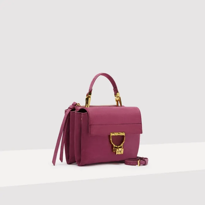 Coccinelle Top Handle Bag Arlettis Suede Droplet Small Pulp Pink 8211 Women
