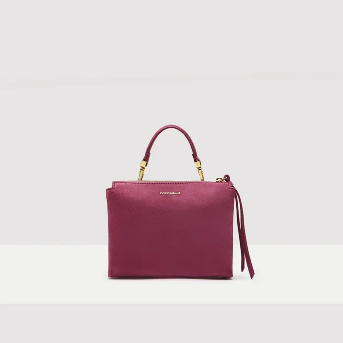Coccinelle Top Handle Bag Arlettis Suede Droplet Small Pulp Pink 8211 Women