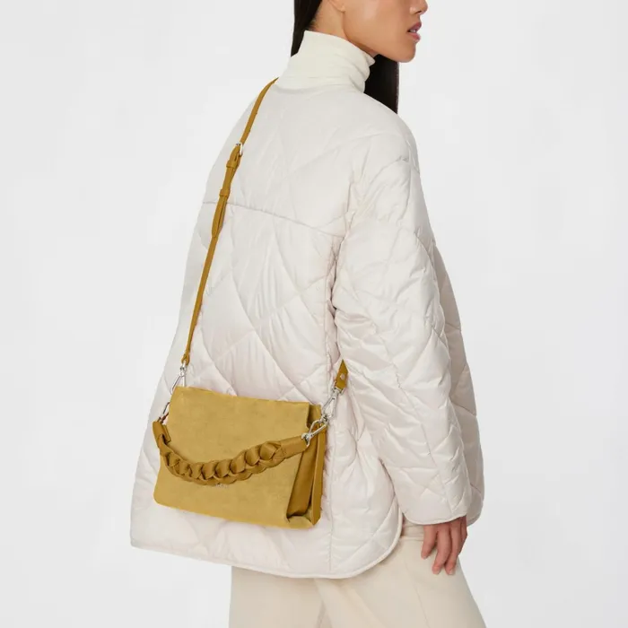 Coccinelle Top Handle Bag Boheme Suede Bimaterial Small Citronella 8211 Women