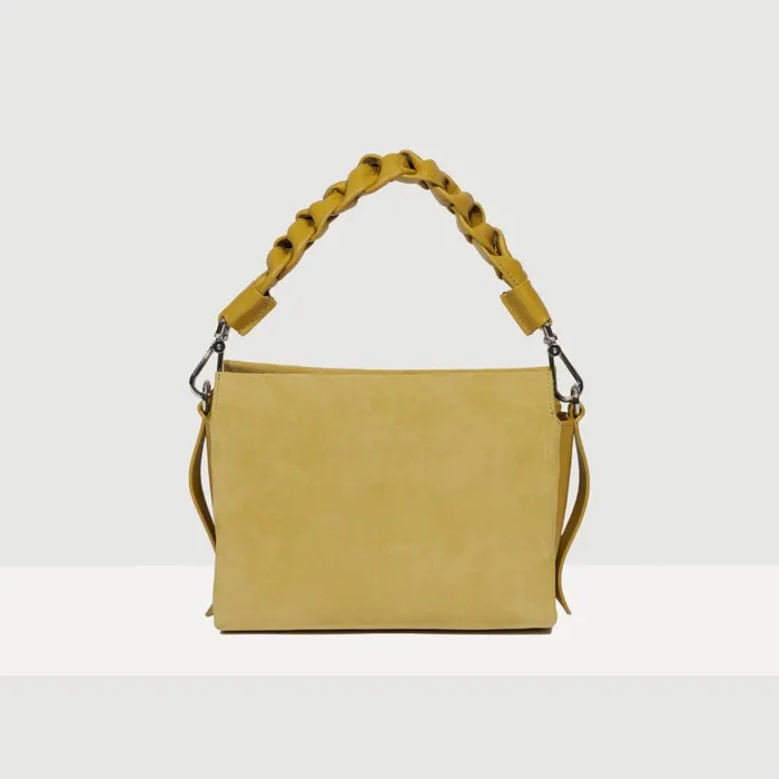 Coccinelle Top Handle Bag Boheme Suede Bimaterial Small Citronella 8211 Women