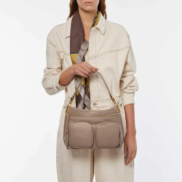 Coccinelle Top Handle Bag Hyle Medium Warm Taupe 8211 Women