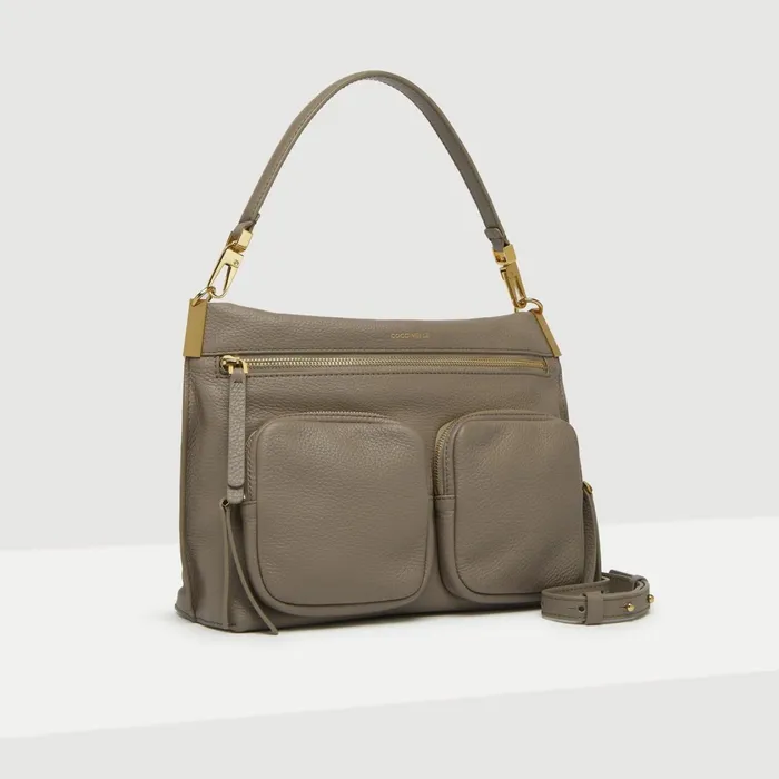 Coccinelle Top Handle Bag Hyle Medium Warm Taupe 8211 Women