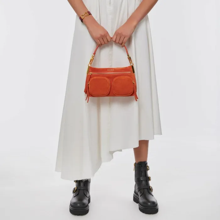 Coccinelle Top Handle Bag Hyle Suede Small Tangeritangeri 8211 Women