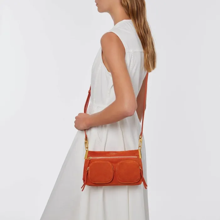 Coccinelle Top Handle Bag Hyle Suede Small Tangeritangeri 8211 Women