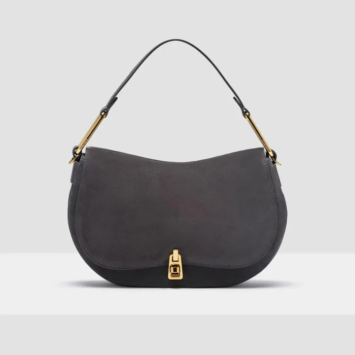 Coccinelle Top Handle Bag Magie Suede Bimaterial Medium Ardesia 8211 Women