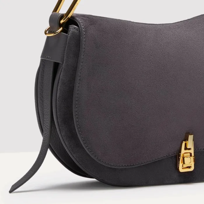 Coccinelle Top Handle Bag Magie Suede Bimaterial Medium Ardesia 8211 Women