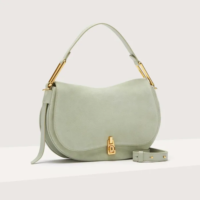 Coccinelle Top Handle Bag Magie Suede Bimaterial Medium Celadon Green 8211 Women